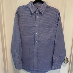 Jos. A. Bank blue check traveler collection button-down, M